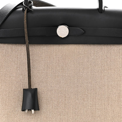 Hermes Military Toile Vache Hunter Herbag Zip Retourne 31 PM Ficelle Black 9 of 13