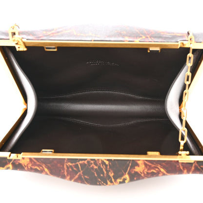 Bottega Veneta Spazzolato Calfskin Chain Clutch Gold Marble 5 of 9