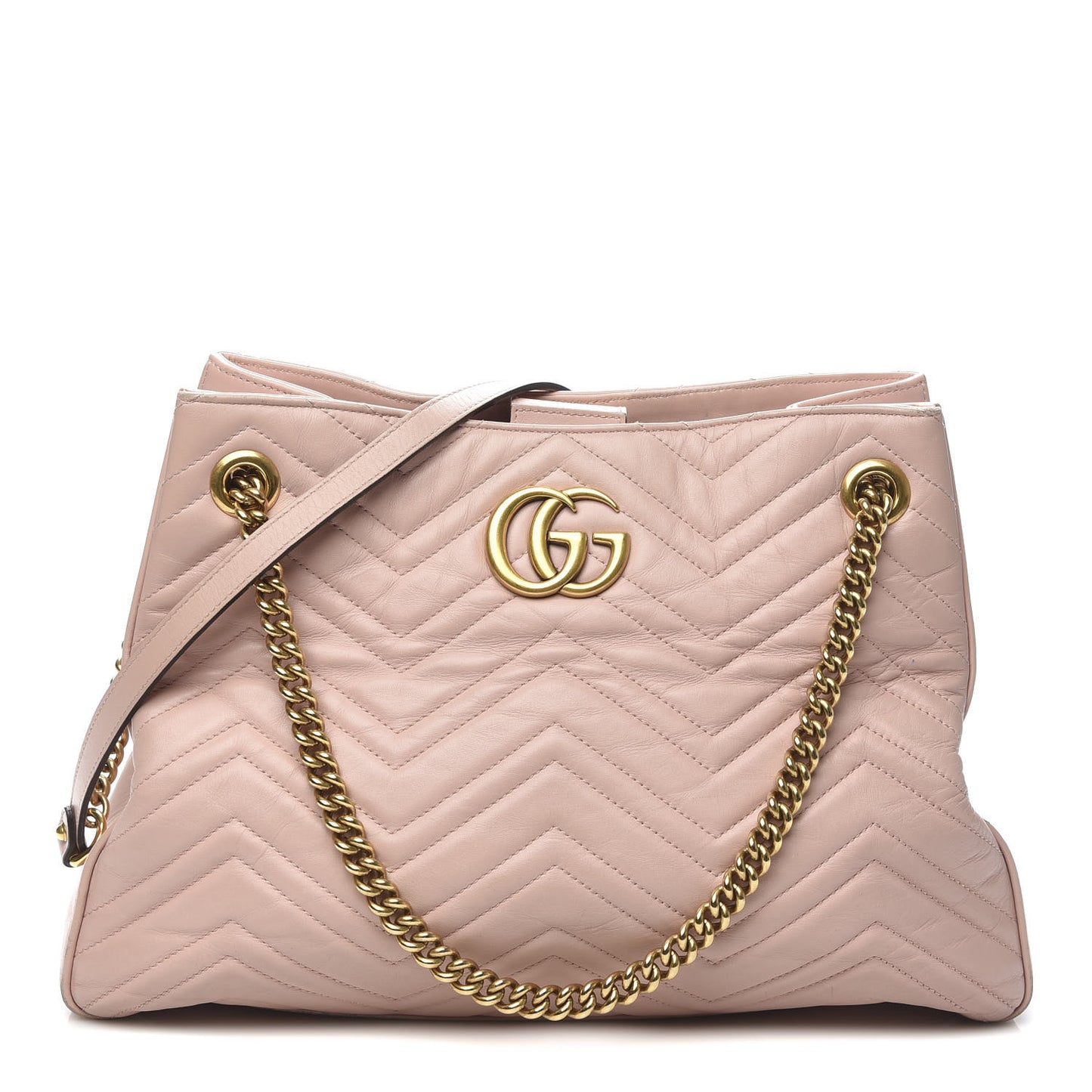 Calfskin Matelasse Medium GG Marmont Shoulder Tote Bag Perfect Pink