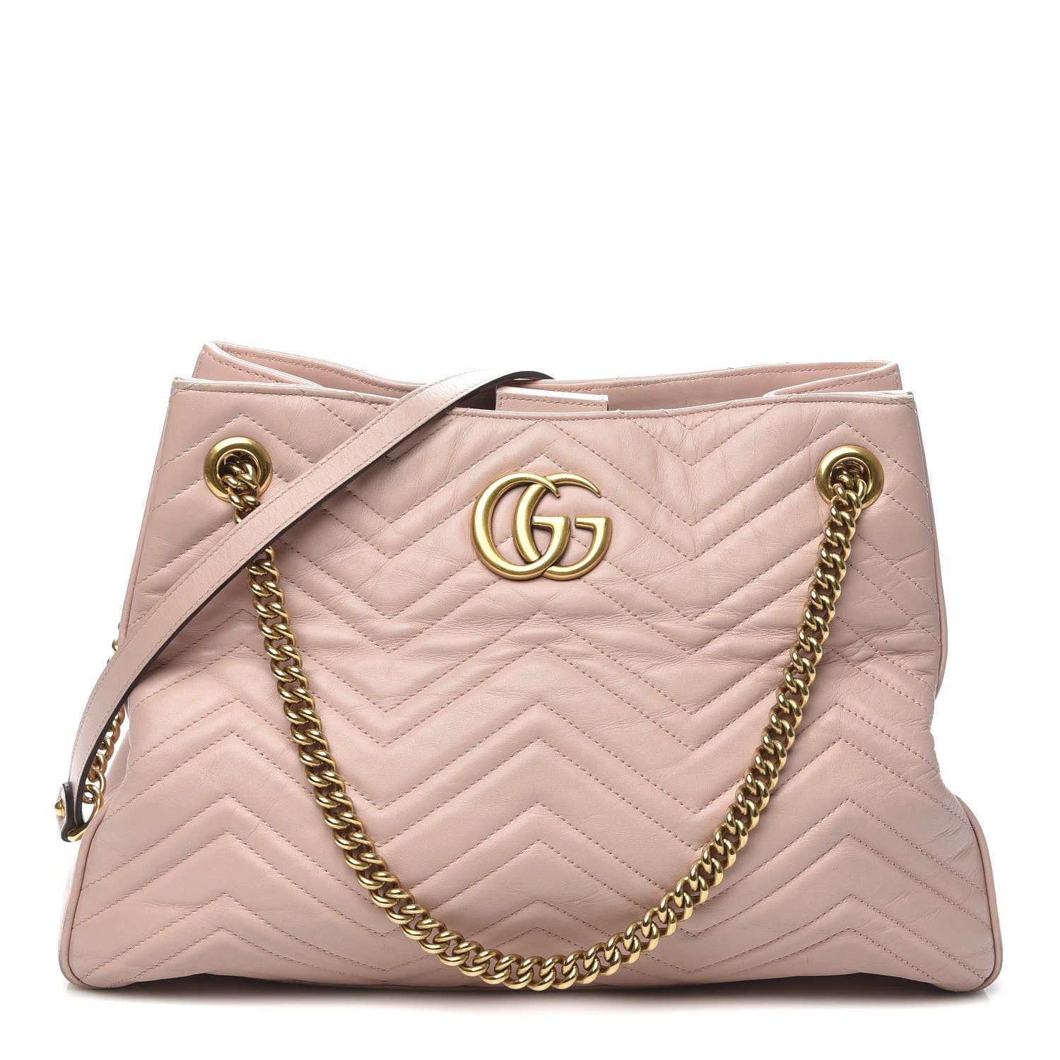 Gucci Calfskin Matelasse Medium GG Marmont Shoulder Tote Bag Perfect Pink 1 of 18