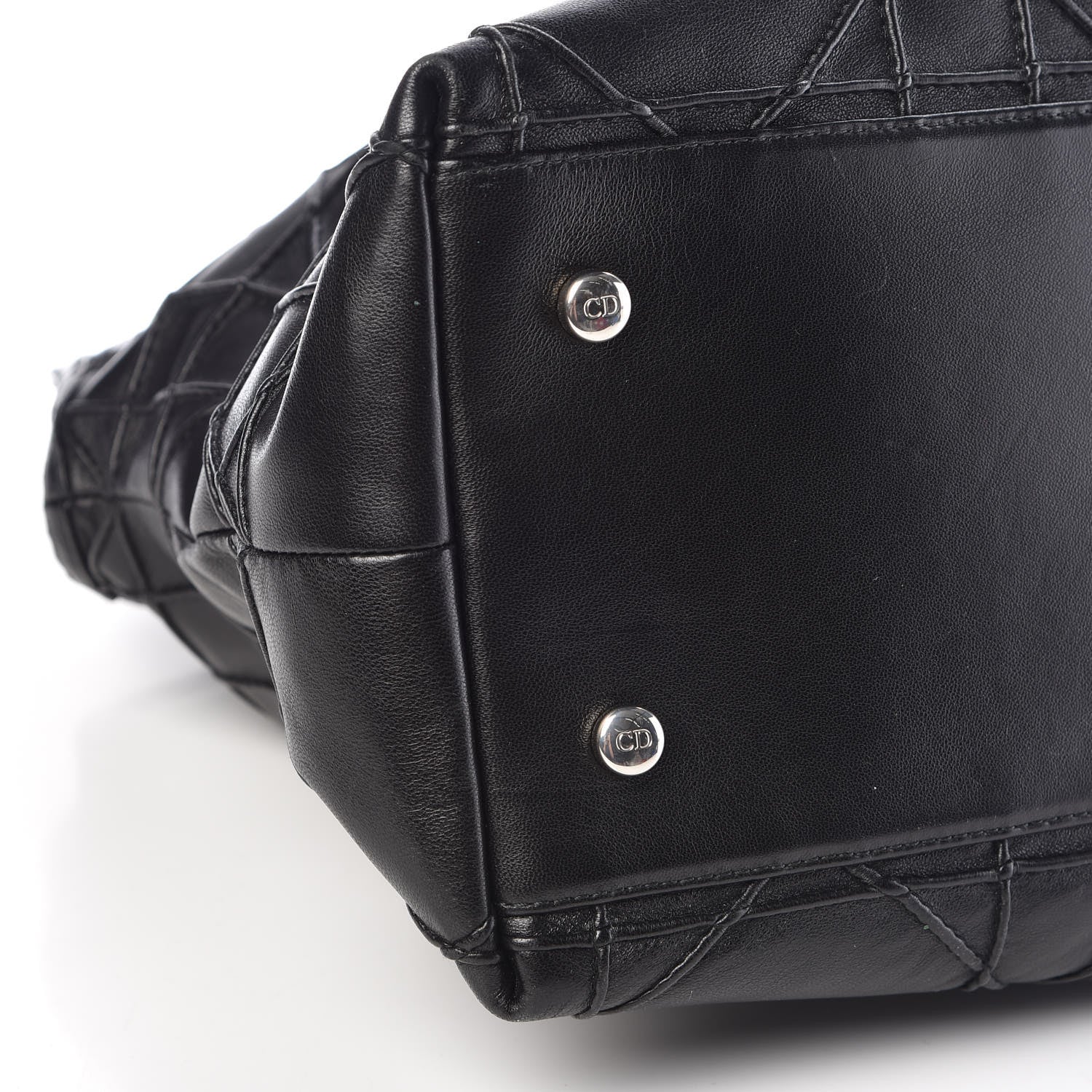 Christian Dior Lambskin Cannage Medium Granville Tote Black 7 of 8