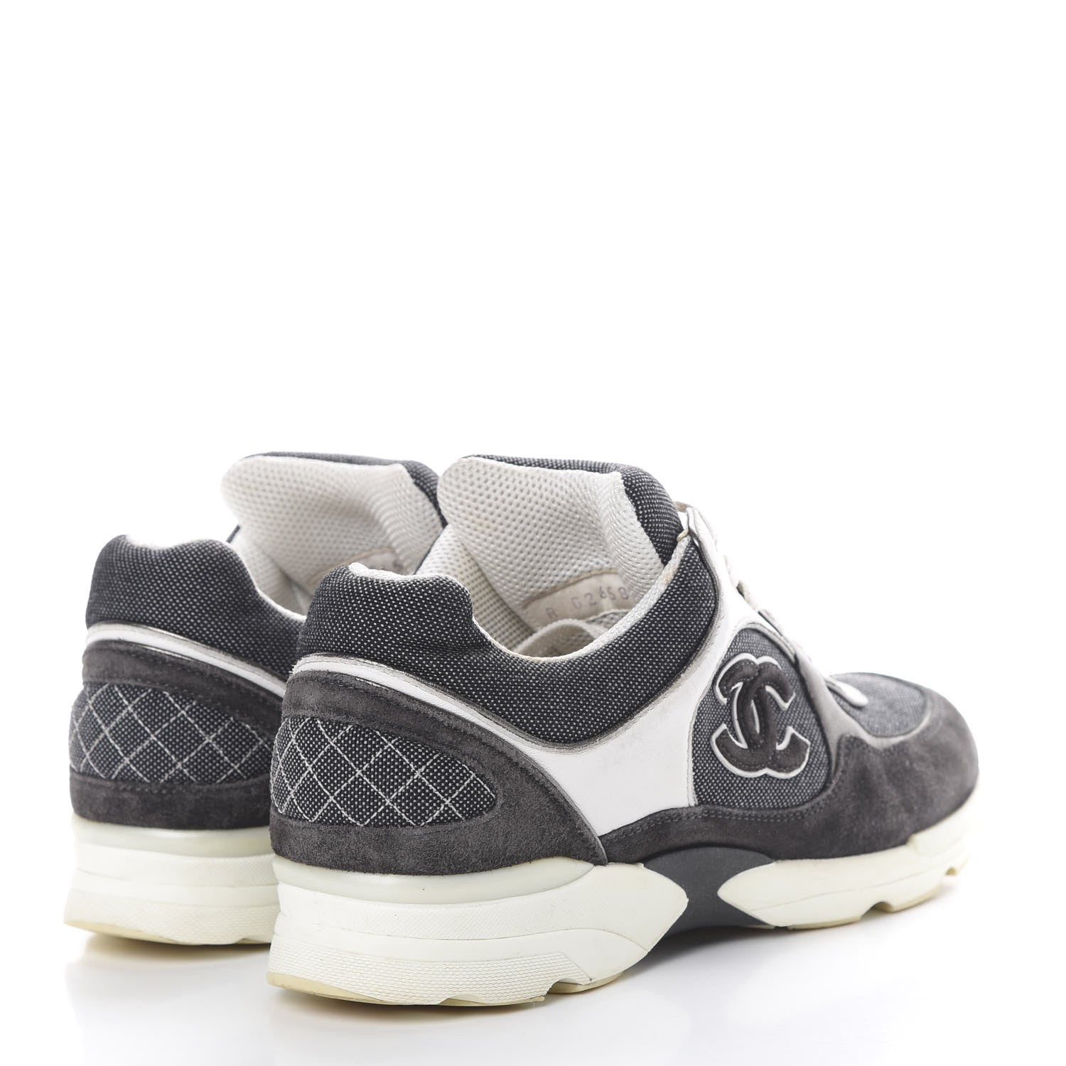 Chanel Denim Suede Calfskin CC Sneakers 40.5 Grey 4 of 15