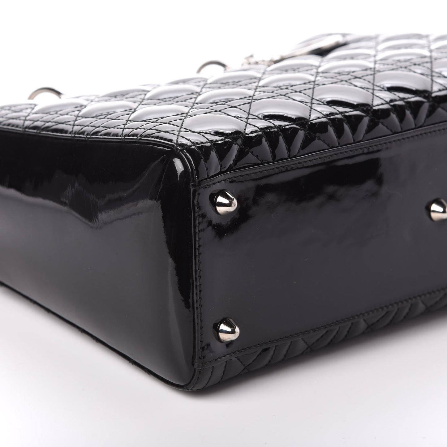 Patent Cannage Large Lady Dior Black