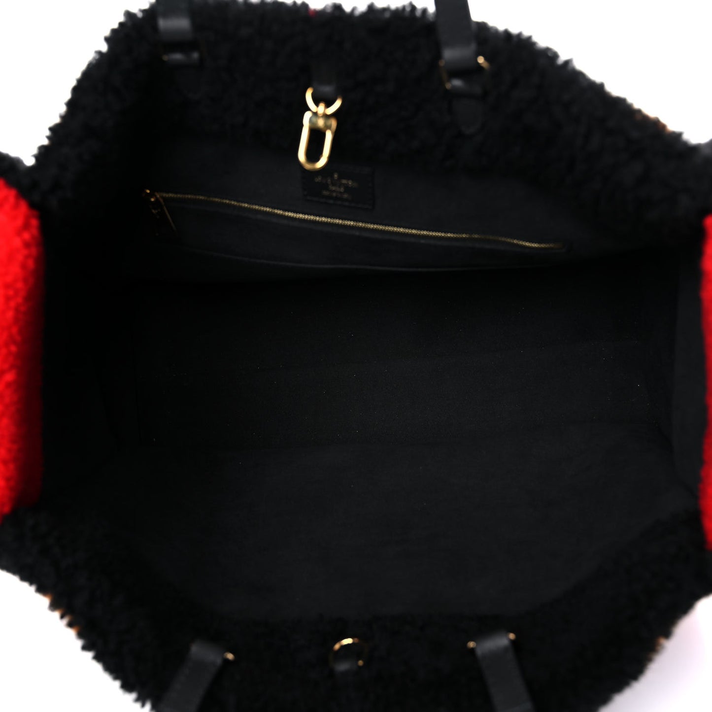Shearling Monogram Giant Teddy Onthego GM Black Red