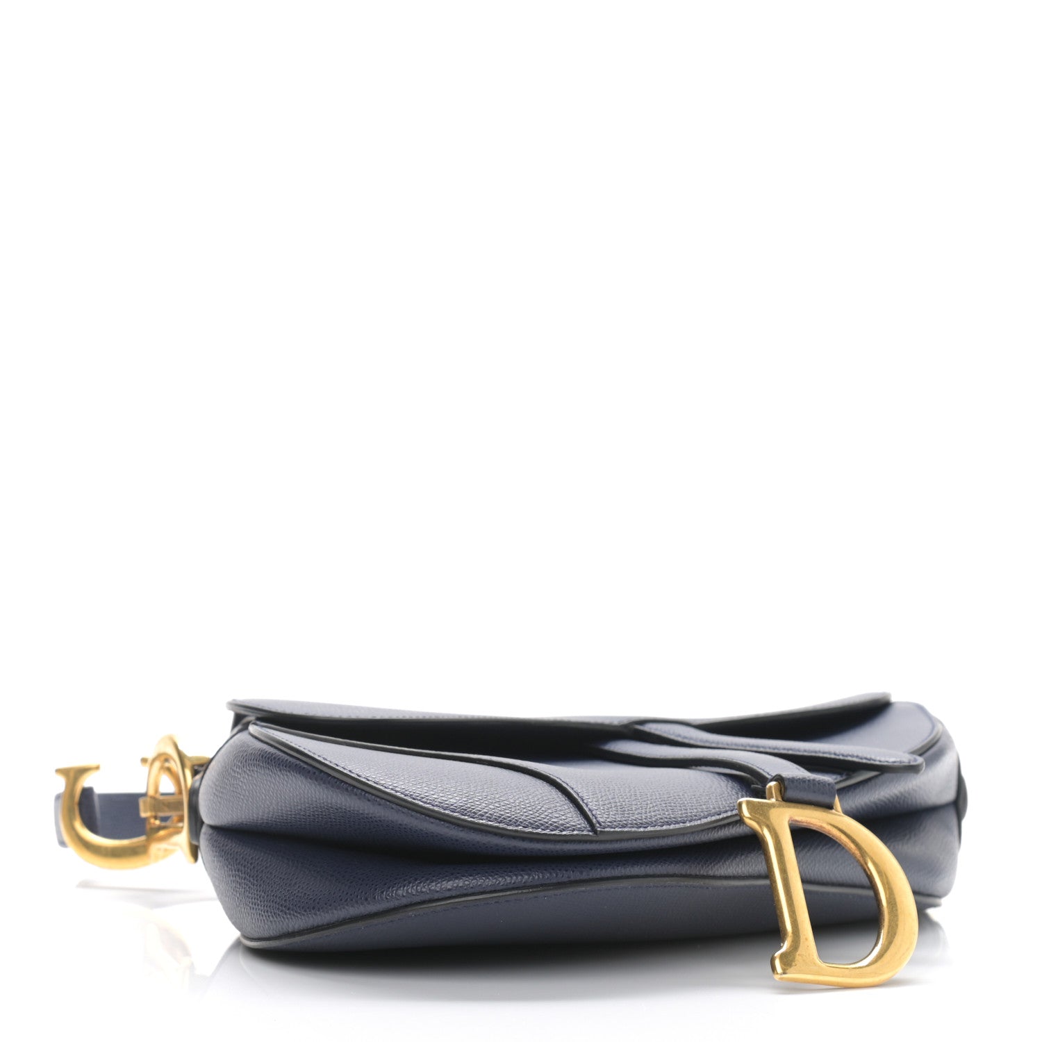 Christian Dior Grained Calfskin Saddle Bag Navy 3 of 9