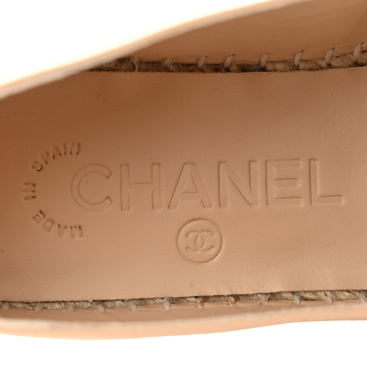 Chanel Lambskin CC Espadrilles 35 Beige Black 7 of 10