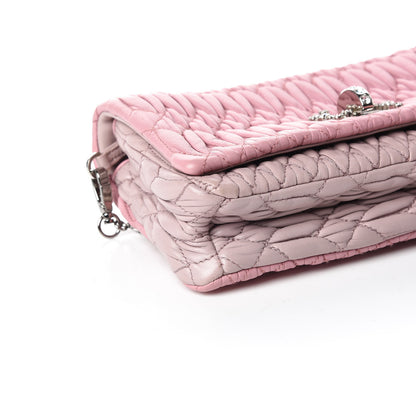 Miu Miu Nappa Matelasse Crystal Chain Shoulder Bag Rosa 5 of 9