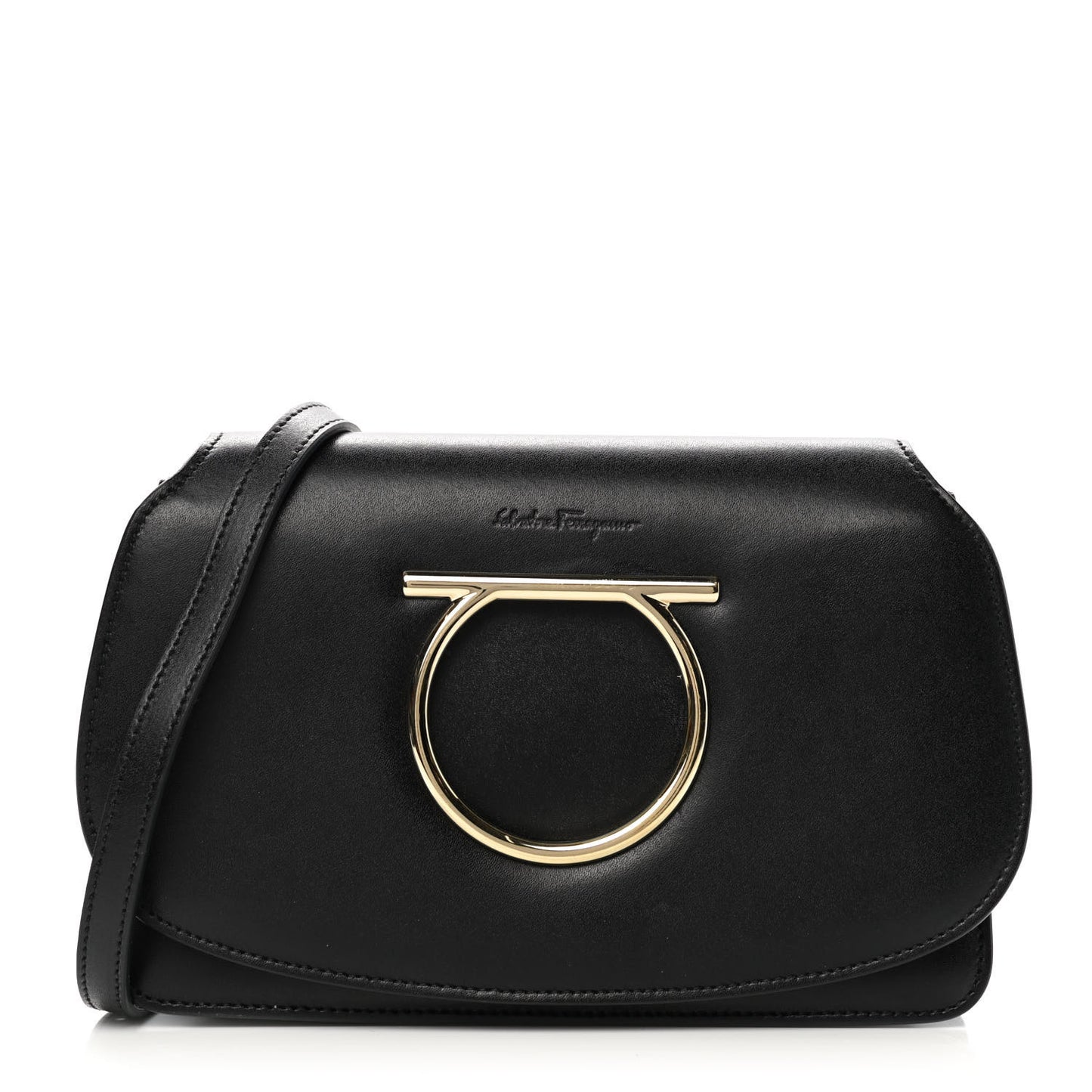 Calfskin Vela Crossbody Bag Black
