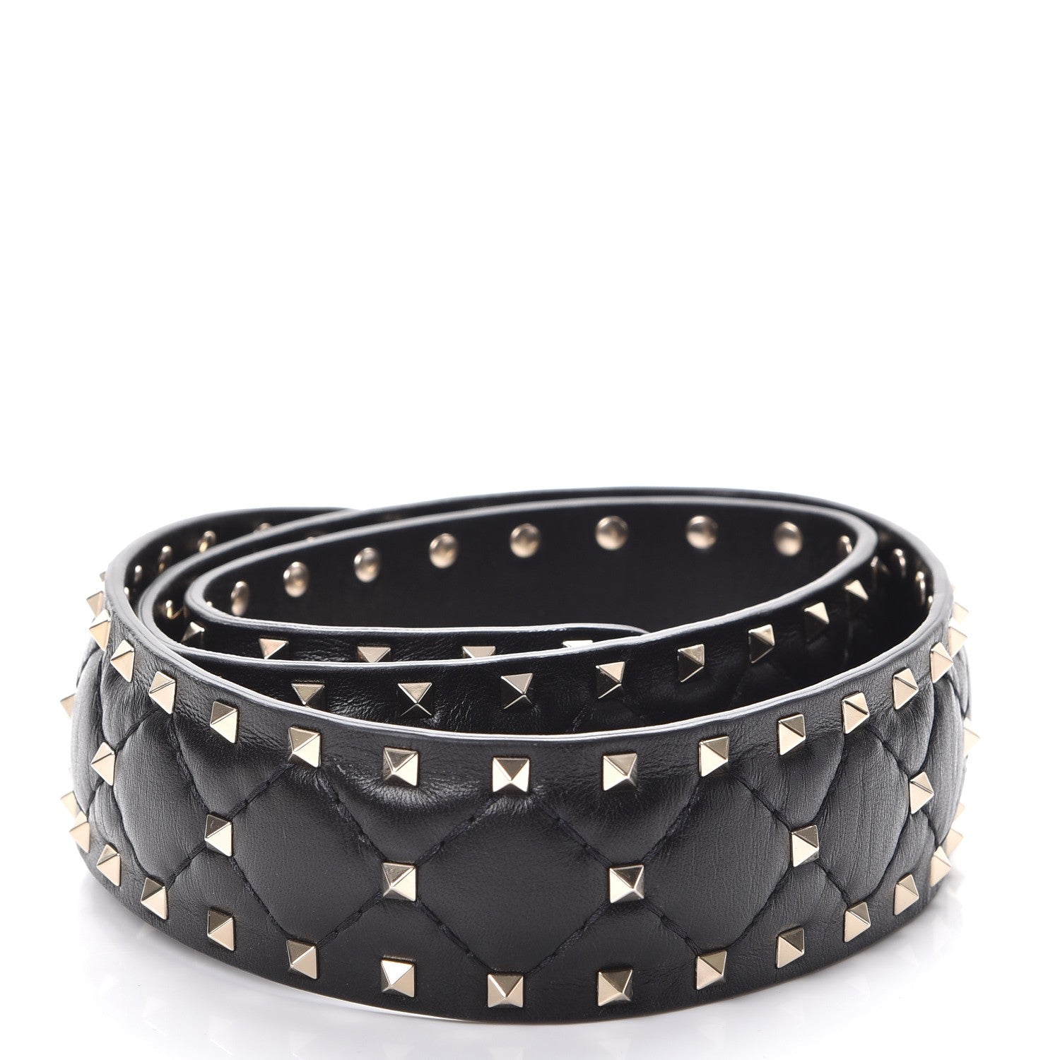 Valentino Garavani Lambskin Rockstud Spike Shoulder Strap Black 2 of 6