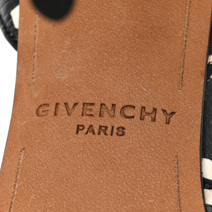 Givenchy Lambskin Polka Dot Shark Lock Sandals 37.5 Black White 7 of 9