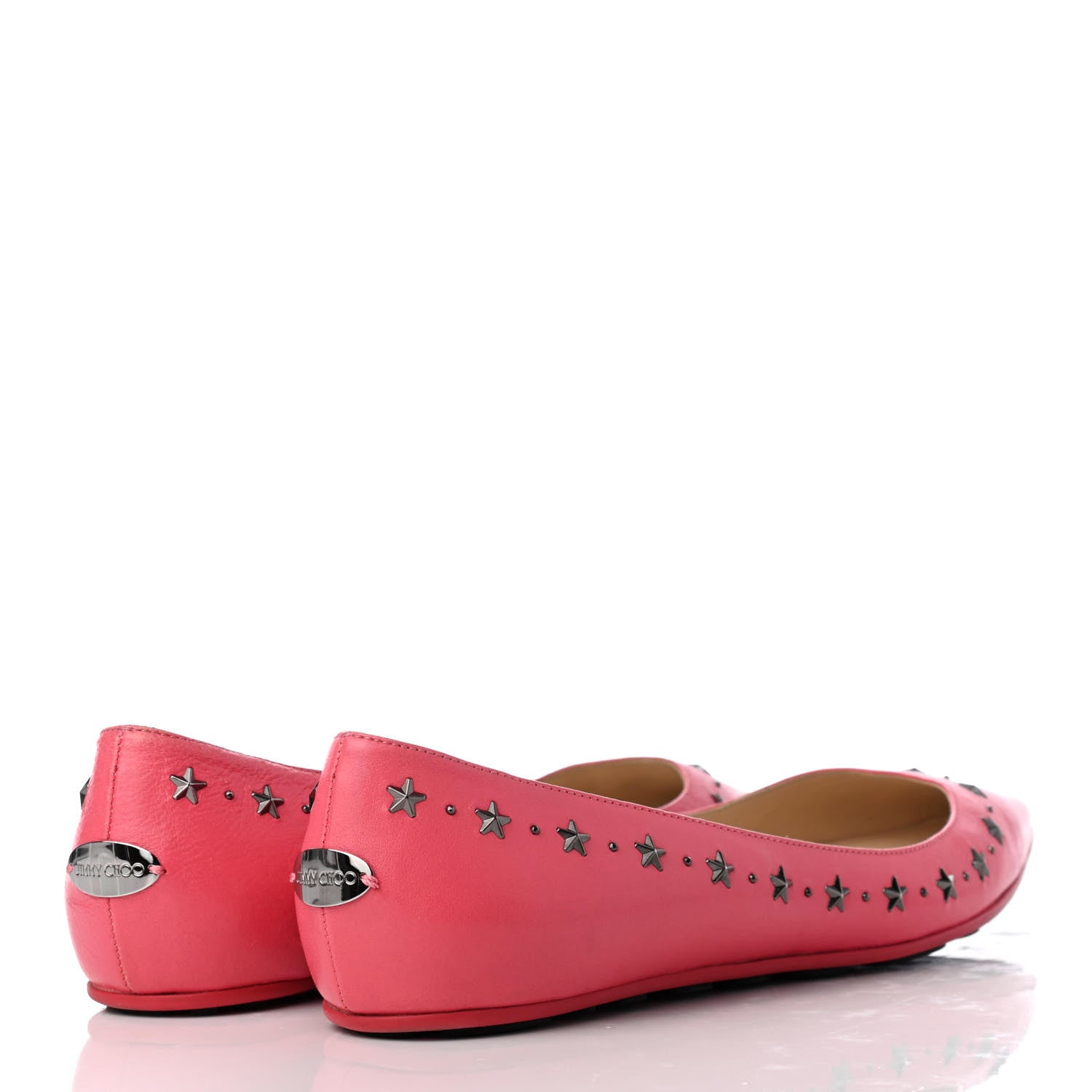 Jimmy Choo Calfskin Windsor Star Flats 40 Pink 4 of 10
