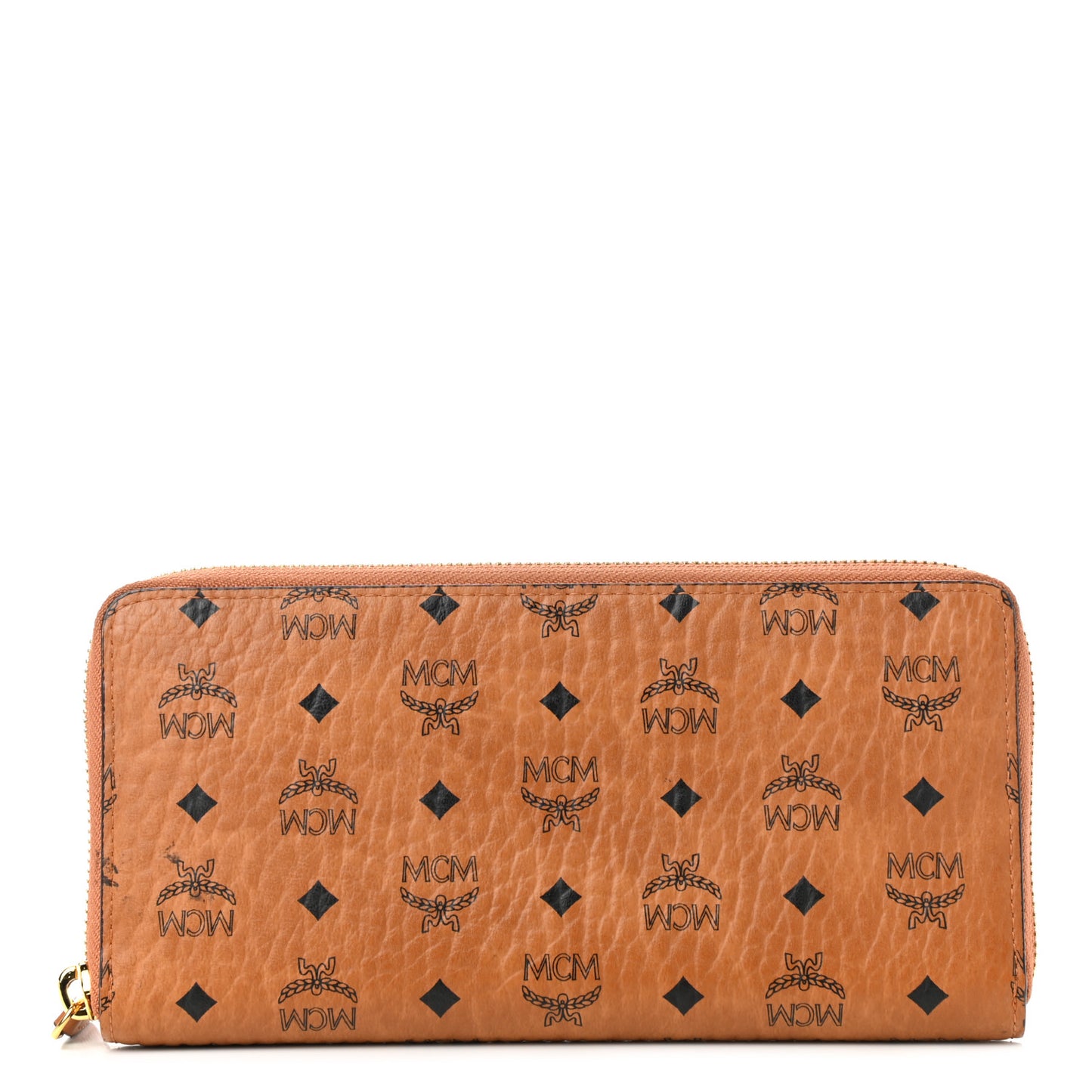 Visetos Large Zip Around Wallet Cognac