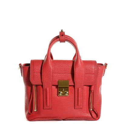 3.1 Phillip Lim 3.1 Textured Calfskin Mini Pashli Satchel Red 1 of 15