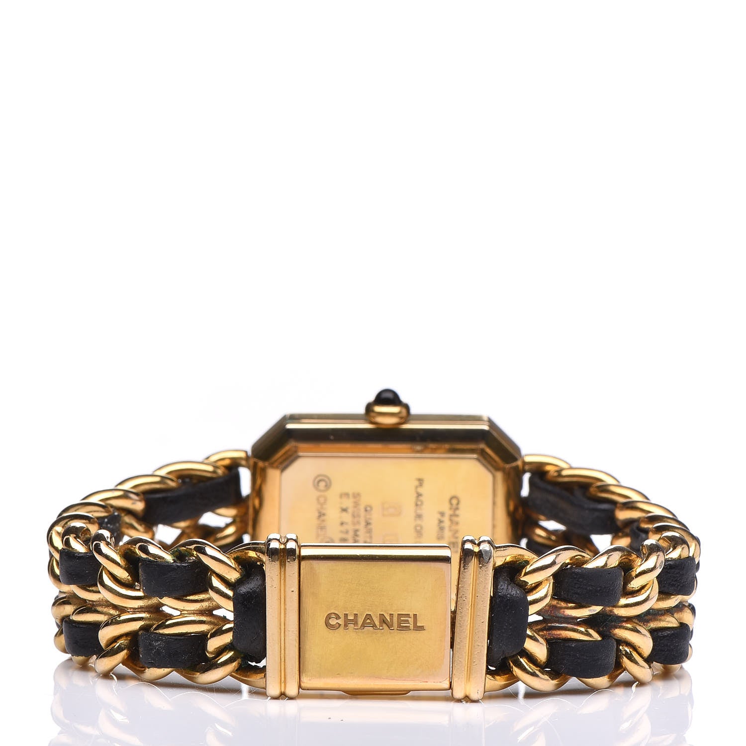 Chanel Stainless Steel Lambskin 20mm Chain Premiere Quartz Watch Gold M 4 of 9