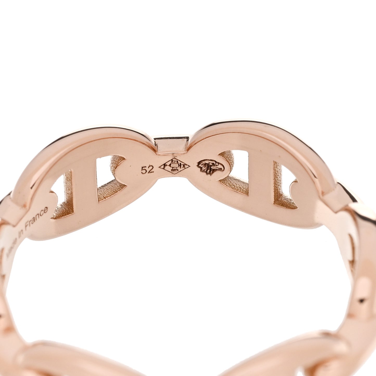 18K Rose Gold PM Chaine D'Ancre Enchainee Ring 52 6