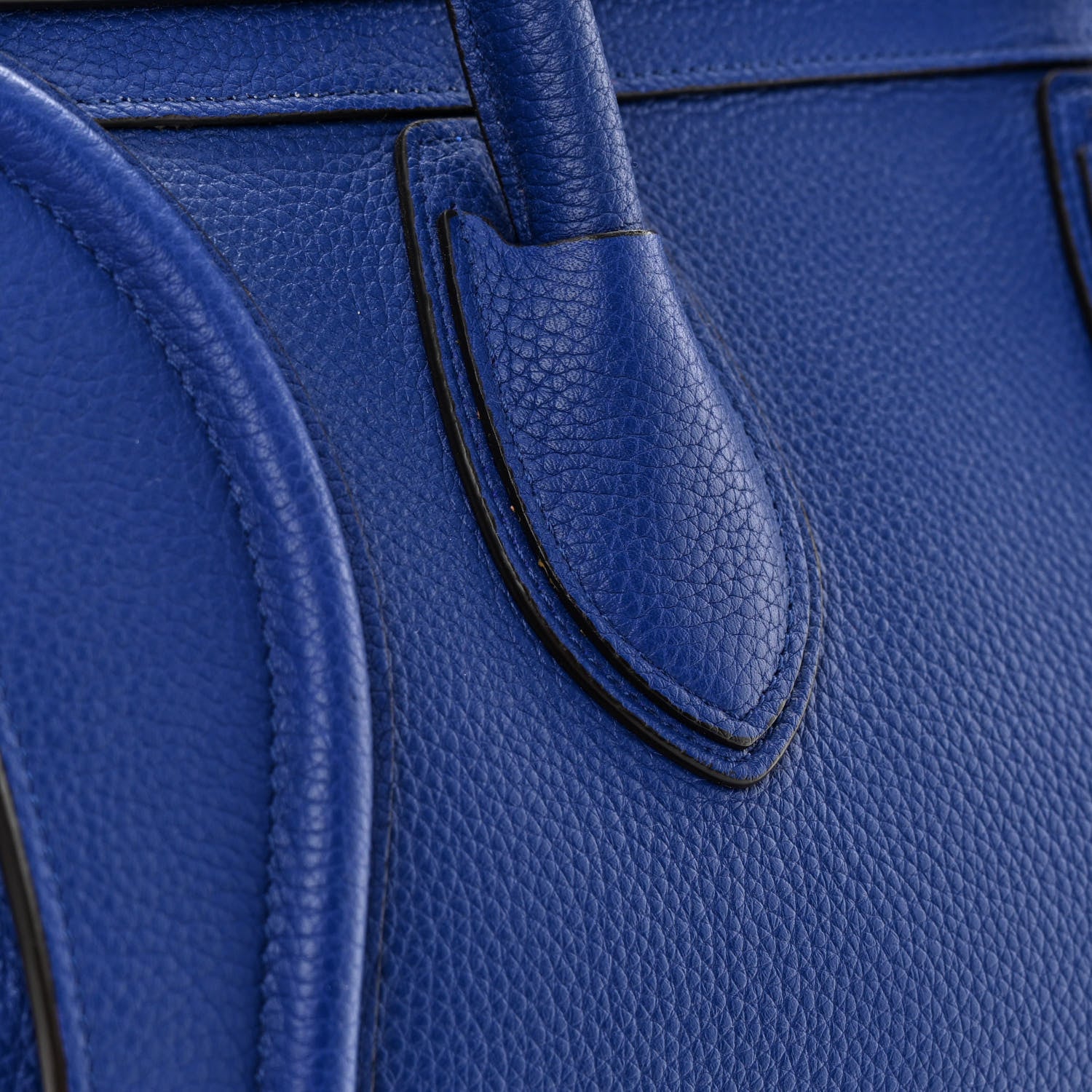 Celine Drummed Calfskin Mini Luggage Indigo 15 of 15