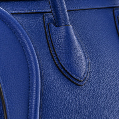 Celine Drummed Calfskin Mini Luggage Indigo 15 of 15