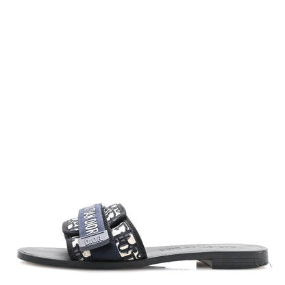 Christian Dior Nylon Oblique Dio(r)evolution Slide Sandals 40 Deep Blue 1 of 9