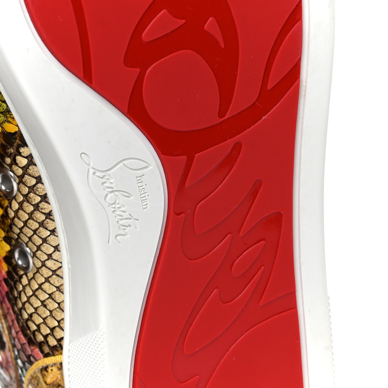 Christian Louboutin Snakeskin Mens Louis Flat Sneakers 40 Multicolor 7 of 10