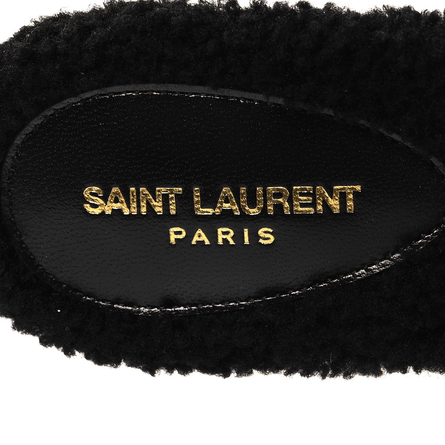 Saint Laurent Shearling Tribute Flat Mules 37.5 Black 8 of 9