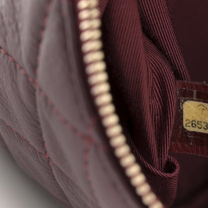 Chanel Calfskin Quilted Banane Waist Bag Fanny Pack Burgundy 6 of 9