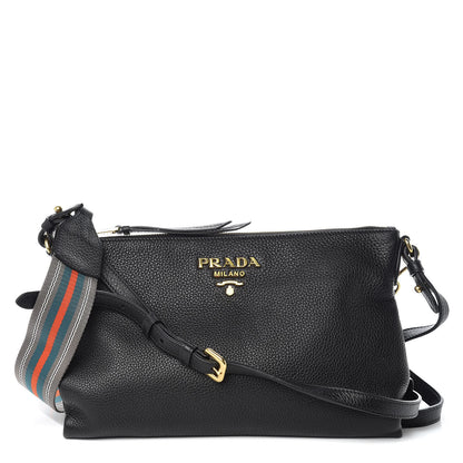 Prada Vitello Daino Crossbody Bag Black 1 of 10