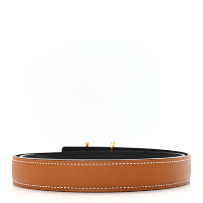 Hermes Epsom Swift 24mm Mors H Belt 80 32 Black Gold 2 of 5