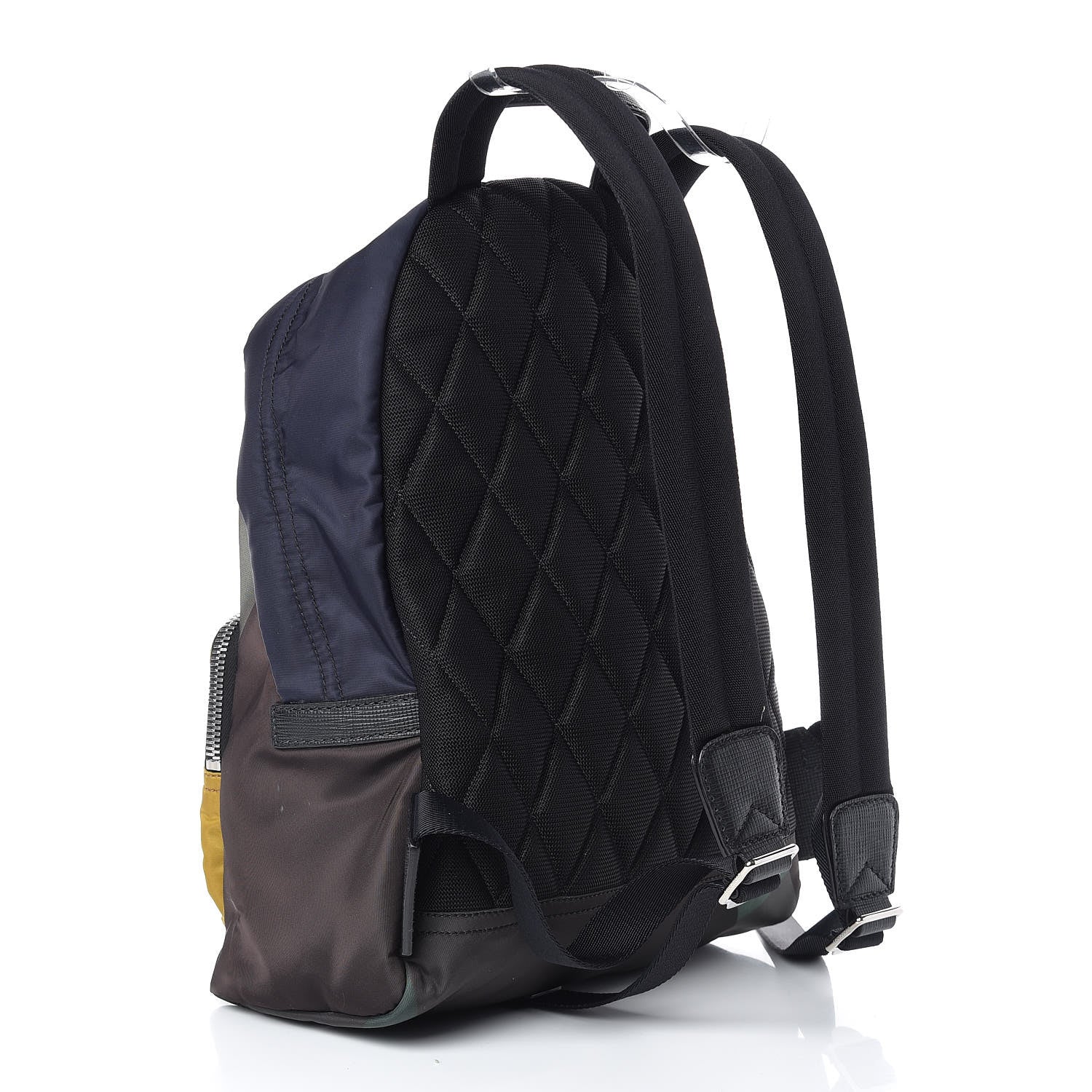 Burberry Nylon Check Print Abbeydale Simple Backpack Dark Forest Green 3 of 9