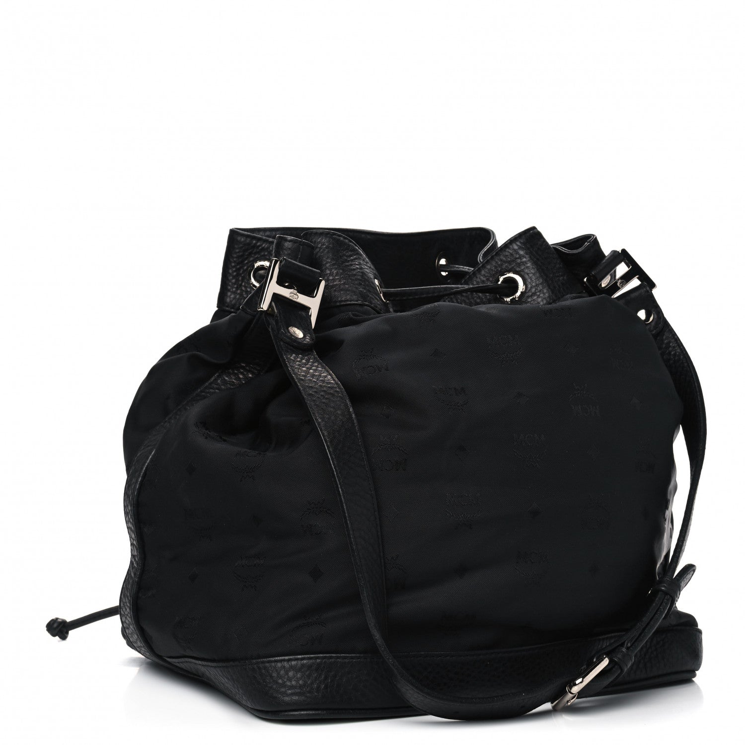 MCM Nylon Monogram Bucket Black 3 of 13