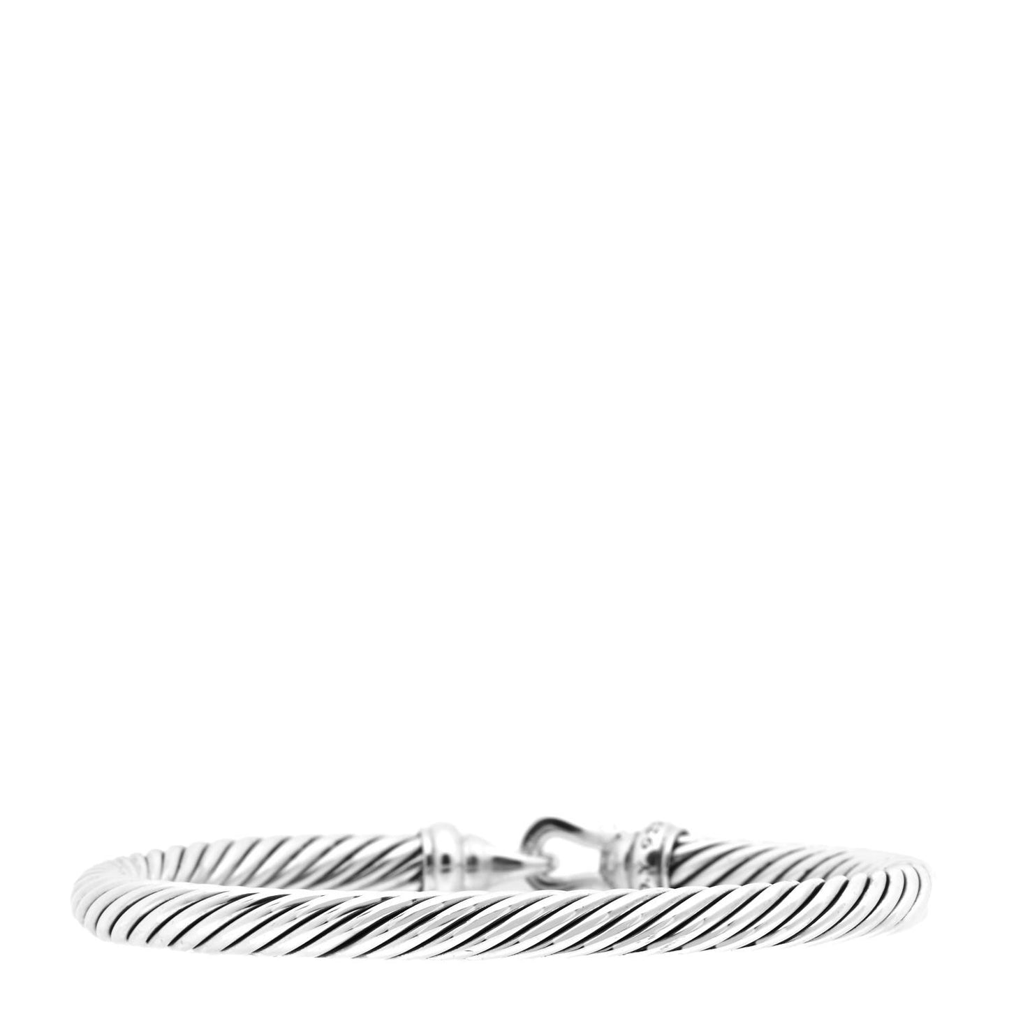 Sterling Silver Diamond 5mm Cable Buckle Bracelet