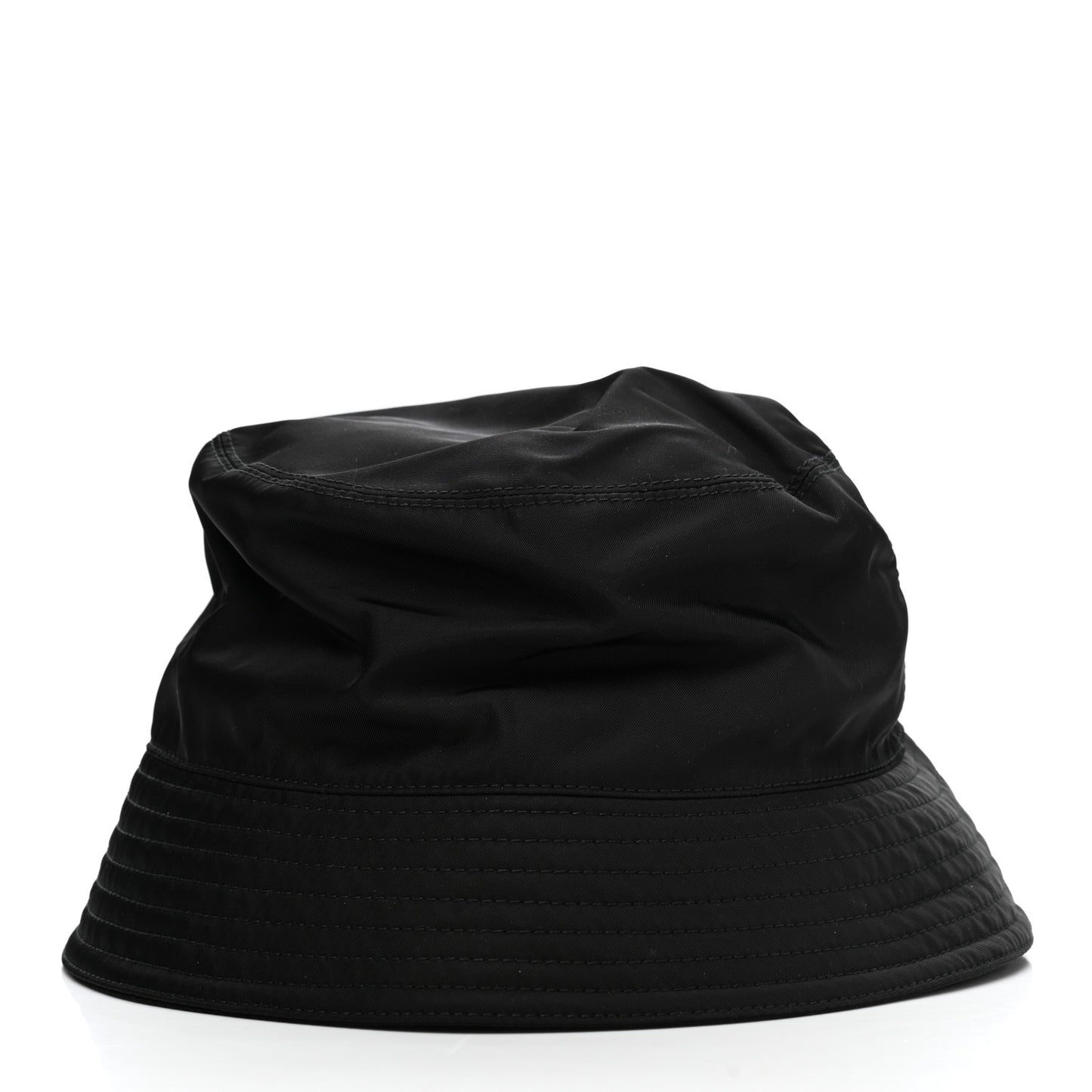 Re-Nylon Metal Triangle Logo Womens Bucket Hat M Black