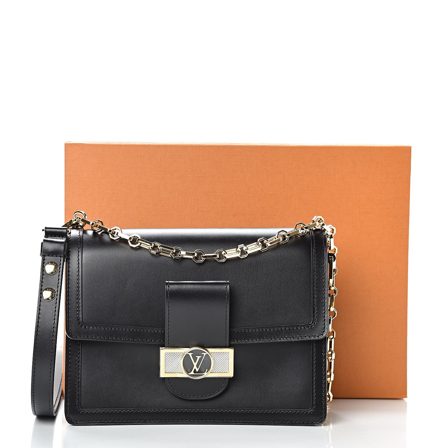 Louis Vuitton Smooth Calfskin Dauphine MM Black 10 of 10