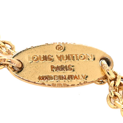 Louis Vuitton Metal Crystal Loulougram Bracelet Gold 5 of 6