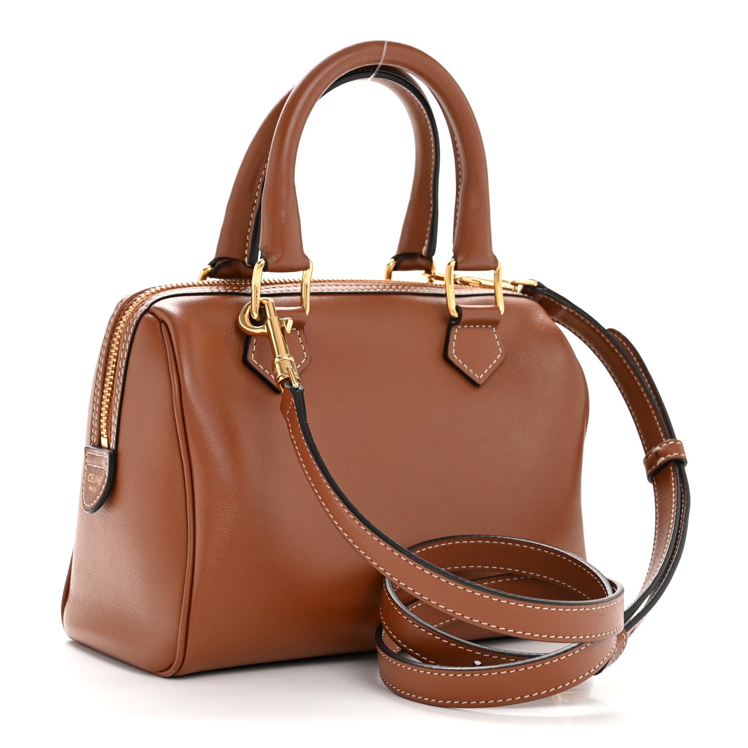 Celine Smooth Calfskin Triomphe Small Boston Bag Tan 5 of 40
