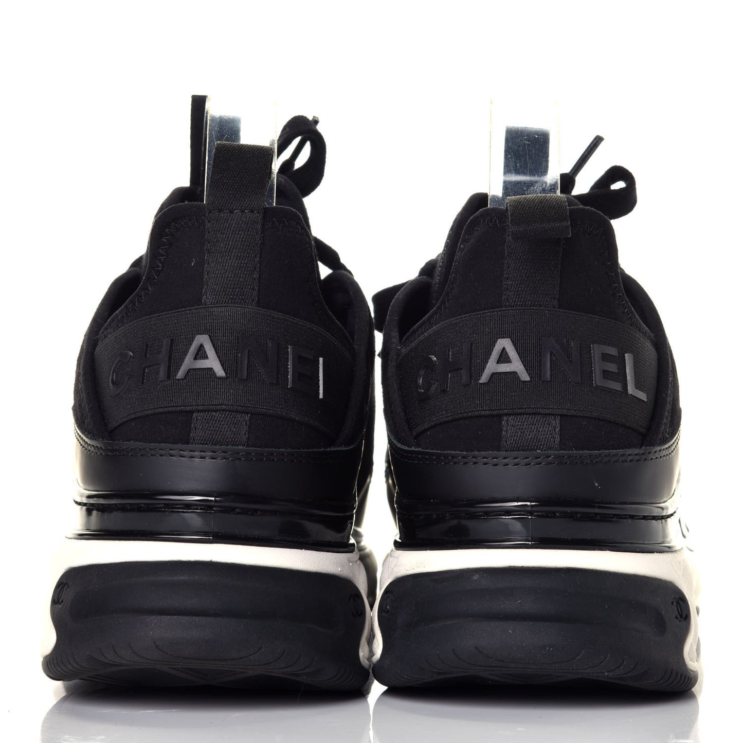 Velvet Calfskin Mixed Fibers CC Sneakers 41 Black
