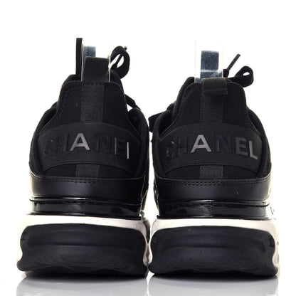 Chanel Velvet Calfskin Mixed Fibers CC Sneakers 41 Black 5 of 10