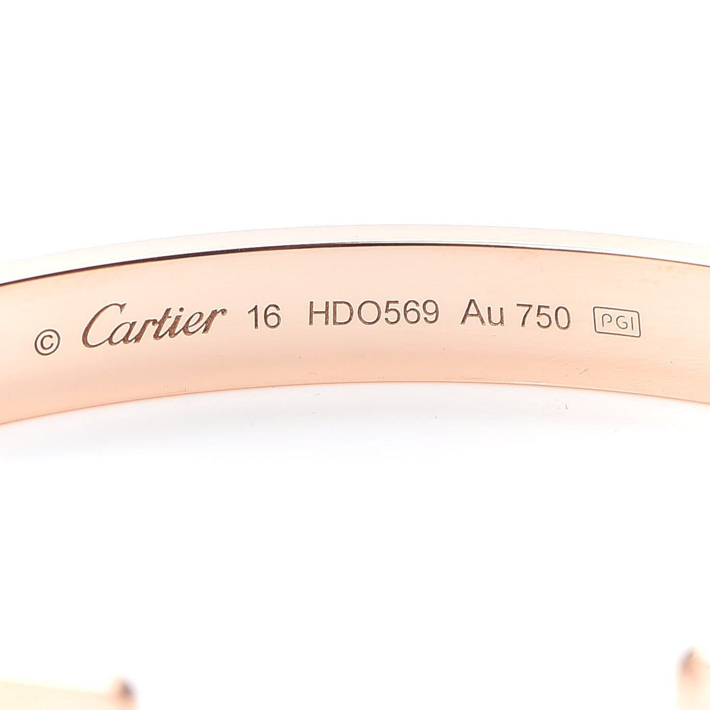 18K Pink Gold LOVE Cuff Bracelet 16