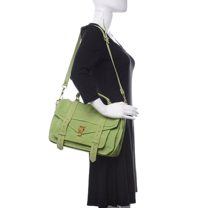 Proenza Schouler Suede Medium PS1 Satchel Grass 2 of 14