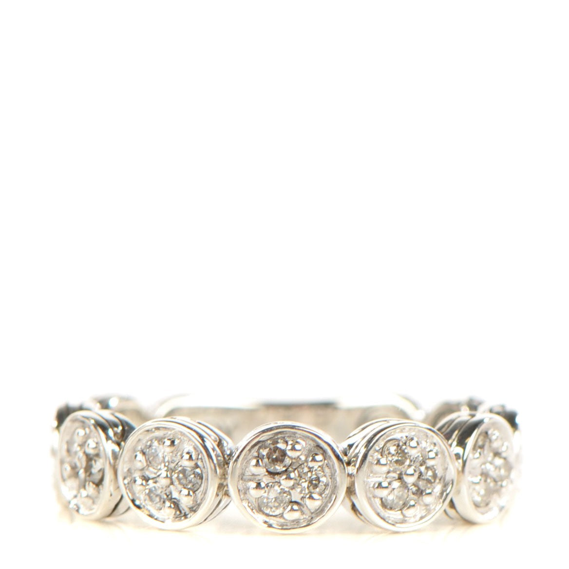 Sterling Silver Pave Diamond Slim Dot Ring 7