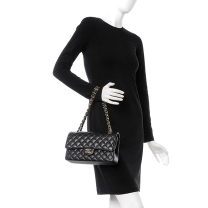 Chanel Caviar Quilted Medium Double Flap Black 2 of 9
