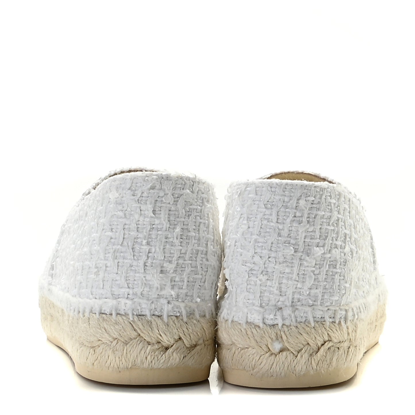 Tweed Calfskin CC Espadrilles 39 White 38 White