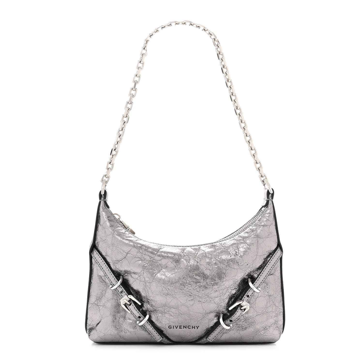 Givenchy Metallic Calfskin Mini Voyou Bag Silver 1 of 10