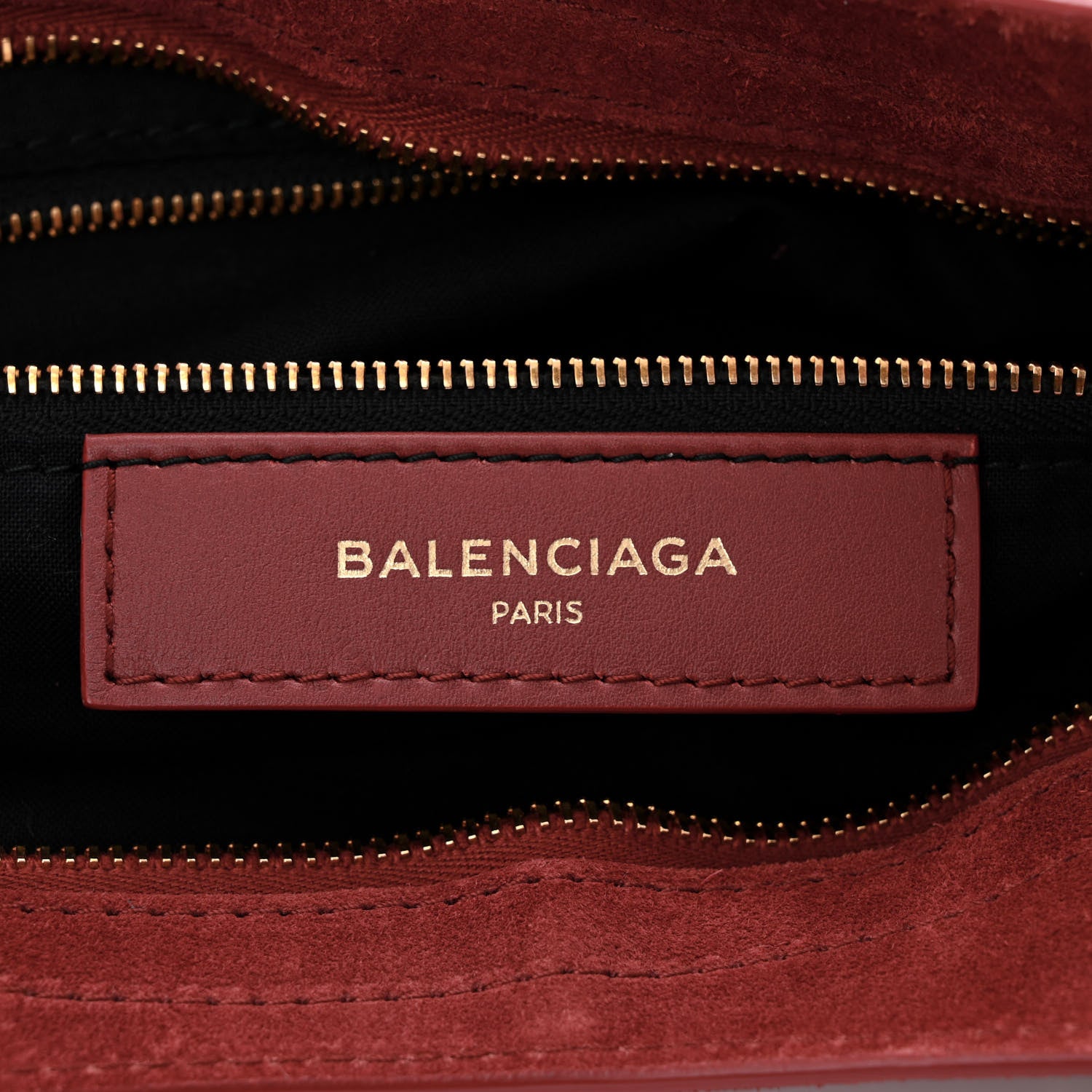 Balenciaga Baby Daim Suede Gold Metallic Edge Hardware City Bois De Rose Fonce 6 of 10