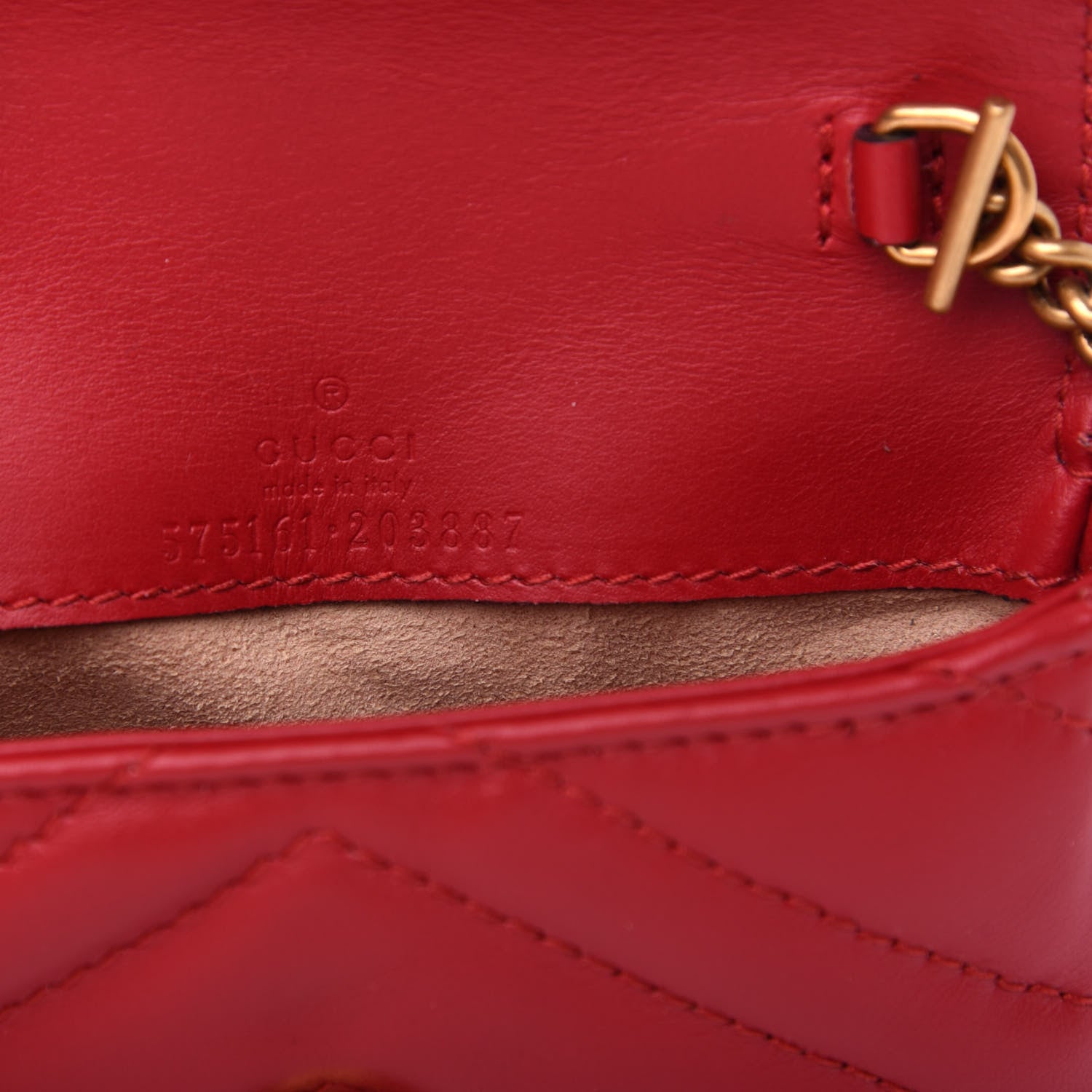 Gucci Calfskin Matelasse GG Marmont 2.0 Coin Purse On A Chain Hibiscus Red 6 of 9