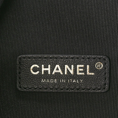 Chanel Shiny Crumpled Lambskin Quilted Medium Preppy Pocket Camera Case Black 6 of 11