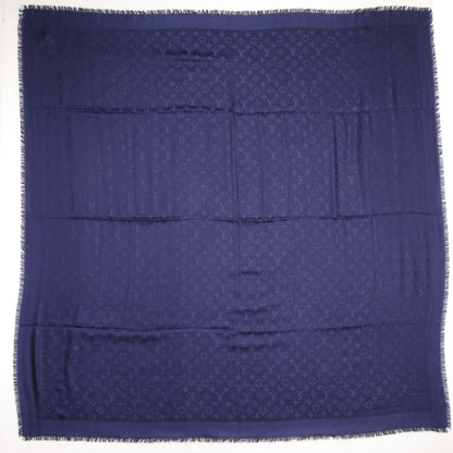 Louis Vuitton Silk Wool Monogram Shawl Night Blue 3 of 5