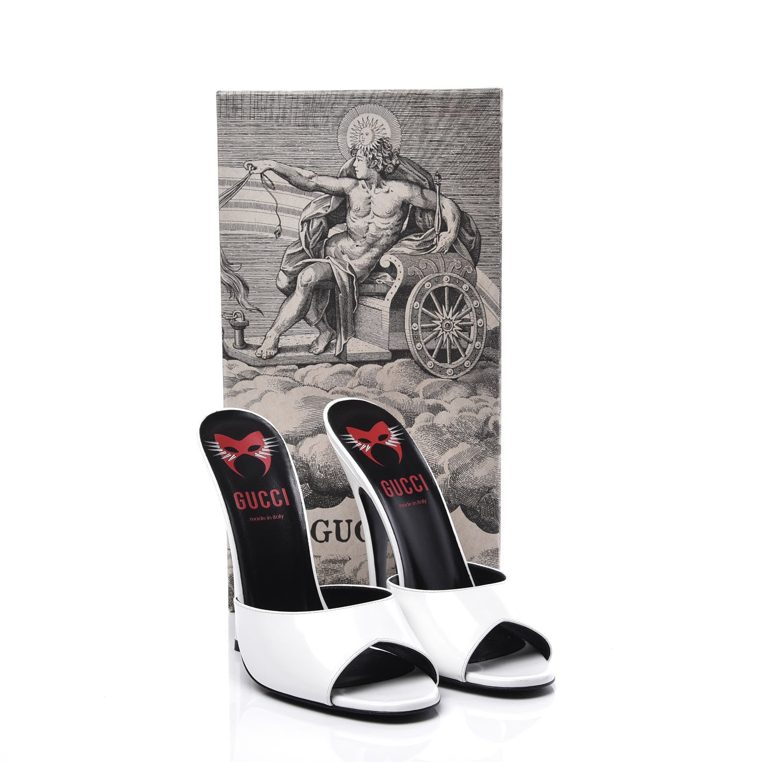 Gucci Polished Calfskin Scarlet High Heel Slide Sandals 39 Great White 12 of 12