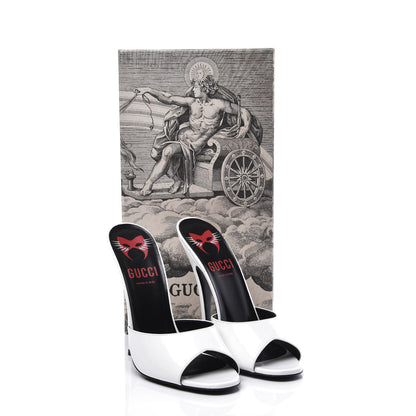 Gucci Polished Calfskin Scarlet High Heel Slide Sandals 39 Great White 12 of 12