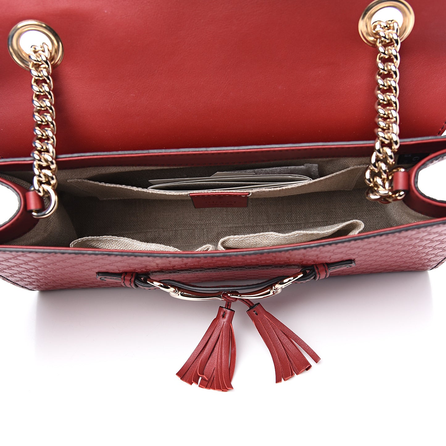 Microguccissima Medium Emily Chain Shoulder Bag Red