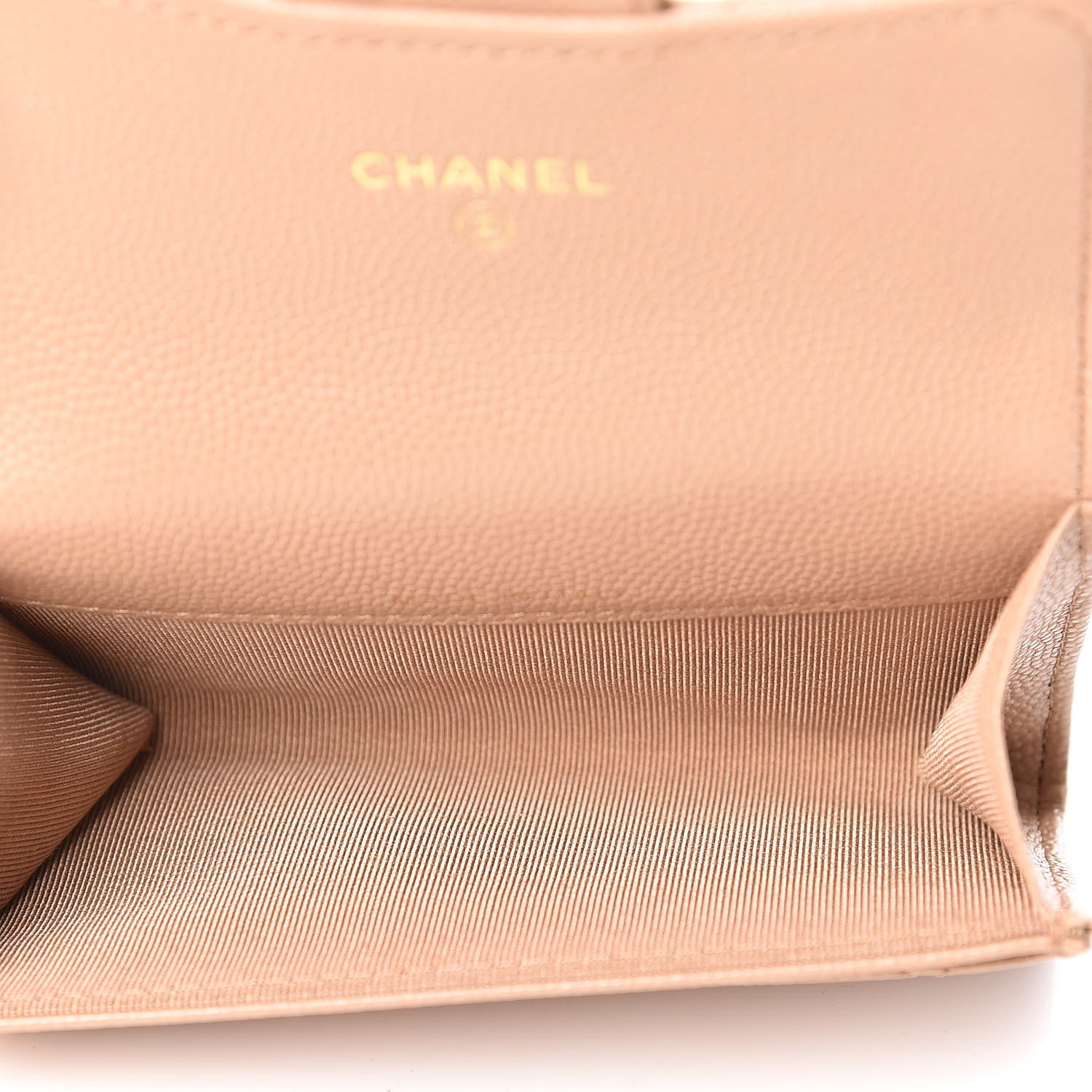 Chanel Caviar Quilted Card Holder Wallet Beige 5 of 9